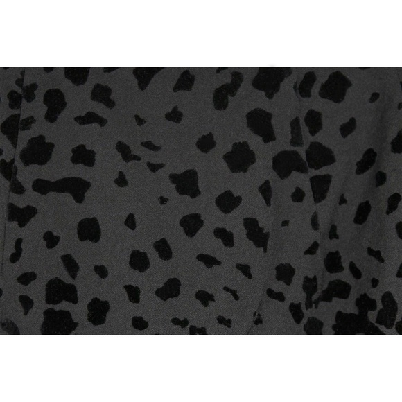 ELEGANCE PARIS Black Velvet Flocked Animal Print Pencil Skirt Women's Size 14 - Picture 4 of 4